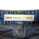 ASOS  Denim Womens 28 High Rise Farleigh Slim Mom Jean Cotton Hi Low Frayed Hem Photo 2