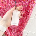 Cinq à Sept NWT Cinq A Sept Astrid Ditsy Satin Cocktail Dress Pink Floral Mini Ruching 12 Photo 6