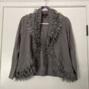 Alfani women PS gray faux fur trim cardigan sweater Photo 0