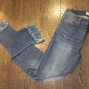 Free People  Great Heights Medium Wash Fray Distressed Skinny Jeans Size 24 Photo 7