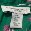 Carolina belle  Montreal Green Floral Long Sleeves Blouse size Medium Photo 3