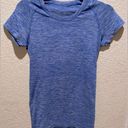 Lululemon  Run Swiftly Tech Short Sleeve Crew Top Heathered Blue Size 6 Photo 1