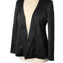 Frame  Womens Size 0 Black Silk Satin Blazer No Lapel Edgy Details Style lwot0083 Photo 10