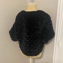 Betsey Johnson Black Faux Fur Shawl Photo 2