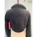 Good American  Sherpa Goodness Bomber Jacket Black (Size 1) Small Photo 8