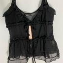 Micas Aegean Sea Tied Fly Away Top Sheer Ruffled Tank SZ M NWT Photo 2