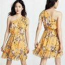 Shoshanna  Women's Yellow 100% Silk Carmela One Shoulder Floral Dress Size 12 Photo 1