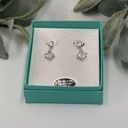 Swavorski Swarovski Pierced Square Cut Rhinestone Drop Earrings NIB Photo 0