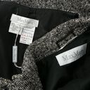 Max Mara  Italy Croc Embossed Leather Trim Black Wool Tweed Skirt Suit Jacket 12 Photo 7