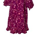 Hill House  The Katherine Nap Dress in Burgundy Botanical Poplin mini dress Sz S Photo 4