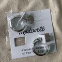 Madewell NWT  Stone Collection Chunky Hoop Earrings Silver Photo 1