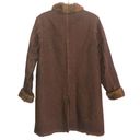 Denim & Co  Vintage Brown Denim Coat Faux Fur Lined Cuffs Collar Button Front SMALL Photo 1