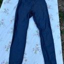 Lysse  Black High Waist Wide Waistband medium  Faux Leather Pant Leggings blue Photo 0