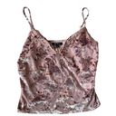 Self Esteem  Mauve Velvet Floral Crop Tank Top Size XL NEW Photo 0