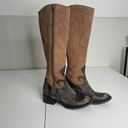 FREEBIRD by Steven  Berlin Knee High Suede Riding Boots Brown Distressed Size 6 Photo 5