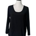 Habitat  Clothes To Live In Black Blouse Stretch Long Sleeve Top Women's Size S Photo 0