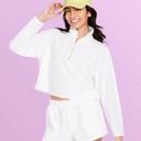 Stoney Clover Lane NWOT  x Target White Half Zip Terrycloth Sweatshirt Cropped M Photo 0