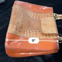 Brahmin  Womens Brown Real Leather Double Handle frame Purse Handbag Alligator Photo 9