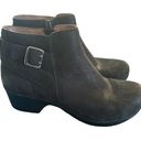 Dansko Tate Ankle Boots Womens 41/10.5-11 Belted Buckle Booties Black Leather Photo 0