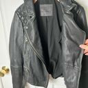 All Saints Black Long Sleeve Quilted Cargo Distressed Leather Biker Jacket 2 Photo 4