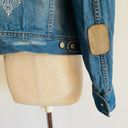 Old Navy Y2K  Denim Blue Jean Cotton Jacket Back Bedazzled Silver Sparkle Cross Photo 5