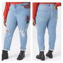 Lane Bryant  midrise boyfriend cropped distressed patchwork denim jeans 22 Photo 1