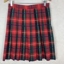 Talbots  Vintage Womens Size 12 Tartan Plaid Pleated Skirt Red‎ Green Photo 0