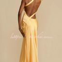 Yellow Satin Maxi Dress Photo 4