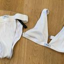 Boohoo  Bride Plunge Bikini Crop Top & Tanga Bikini Brief in White Photo 1