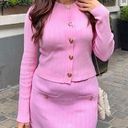 ZARA NWT pink coord matching 2 piece skirt and button cardigan set Photo 12