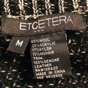 Etcetera  zip up wool/leather sweater Jacket black Women’s size medium pockets Photo 3