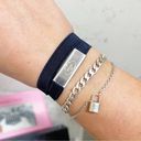 Prada Authentic  Navy & Silver Metal Logo Elastic Choker / Bracelet Photo 0