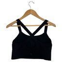 Athleta  Top Womens M Sports Bra Formation Longline Workout Criss Cross Black Photo 2