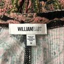 William Rast  Adeline Black Pink Green Velvet Henley Strap Long Sleeve Top Medium Photo 8