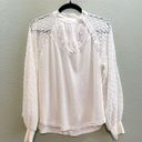 Free People White Emroidered Waffle Knit Crochet Mixed Media Sweetest Thing Top Photo 8