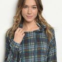 Anabelle's NWT Annabelle Plaid Hooded Tunic Top Long Sleeve Sz M Photo 2