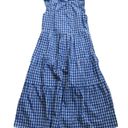 J.Crew NWT  Tall Tiered Ruffle-Sleeve Midi in Sapphire Gingham Cotton Dress MT Photo 1