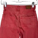 American Eagle  Womens Red Orange Twill Button-fly Wide Leg Crop Size 00 Long Photo 3