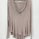 Urban Outfitters UO Silence + Noise Lisa Cowl Neck Tunic Sweater Sz M Taupe Gray Hi-Low Hem Photo 0