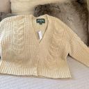 American Eagle NWT Aeo Oversized V-Neck cream cableknit chunky button down Cardigan sweater S​ Photo 1