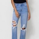 Vervet  The Alyssa 90’s Vintage Straight Denim Distressed High Rise Blue Jeans 26 Photo 0