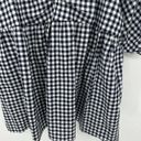 Time And Tru  Top Women 0X NWT Navy Blue White Gingham Short Sleeve Sweetheart Photo 3