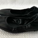 Vince Camuto  Brindin Black Leather Square Toe Scrunch Back Heel Ballet Flat 6.5 Photo 4