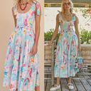 Hunter Bell  Braden Dress in Painterly Rainbow Print Size 4 Photo 2