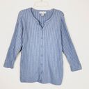 Vintage Blue  Polka Dot Knit Button Up Cardigan Sweater Photo 2