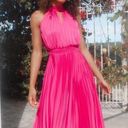 Petal and Pup  Dominique Hot Pink Satin Pleated Maxi Dress 6 Photo 0