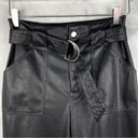 superdown Revolve Chanice Buckle Pant Faux Leather High Waisted Crop Black S Photo 3