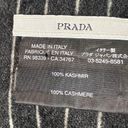 Prada  Unisex Scarf Striped Green Black Neck Wrap Shawl 100% Cashmere Fringed Photo 6