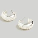 Madewell NWT  Stone Collection Chunky Hoop Earrings Silver Photo 0