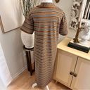 ZARA  Striped Knit Oversized Midi‎ Dress Side Slit Size Small Photo 3